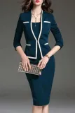 Scoop Neck  Colouring Bodycon Dress   Professional Dress
