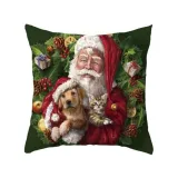 Christmas Pillow Case Deer Snowman Pattern Pillow Cover Cotton Linen