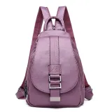 2 in 1 Women Leather Backpack+Crossbody Sling Shoulder Bag