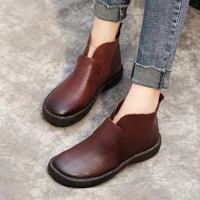 Women Classic Booties Casual Slip On High Quality Shoes
