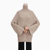 Solid color retro loose turtleneck sweater