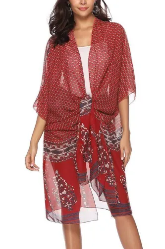 Casual Loose Sunscreen   Printing Cardigan