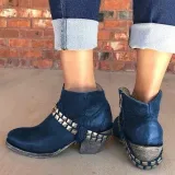 Pu All Season Chunky Heel Boots