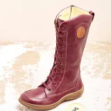 Women's casual lace-up zipper boots