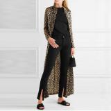 Fashion Leopard Lapel Long Sleeve Cardigan