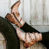 Solid Chunky High Heel Martin Boots