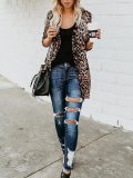 Long And Medium Leopard Loose Cardigan