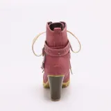 Women Lace Up Booties Casual Comfort Chunky Heel Shoes