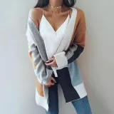 Color Block Ribbed Cardigan