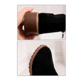 Green Slip-On Women's Suede Ankle Boots