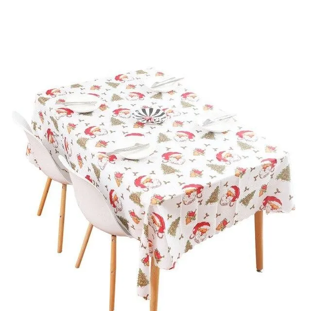 Linen Cotton Christmas Washable Tablecloth