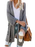 Casual Side Slit Soft Long Sleeve Midi Sweater Cardigan
