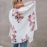 Fashion Print Flare Sleeve Vacation Cardigan