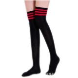 Three Striped Overknee Socks Sports Football Socks