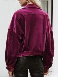 Pure-Purple Corduroy Lapel Jacket