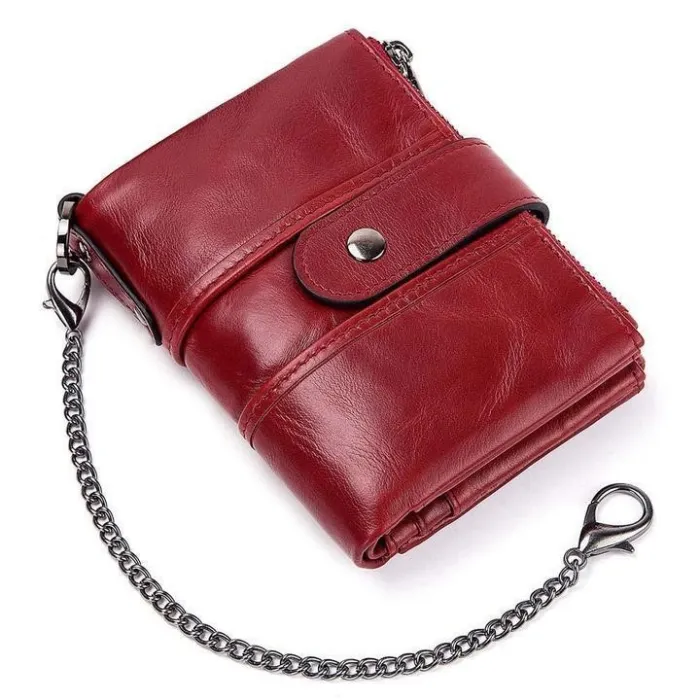 Men's Genuine Leather RFID Buckle Wallet