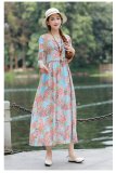 Ethnic-Style Large Size Printed Long Dress