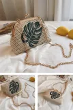 Women's Beach Embroidery Lock Bag Handbag