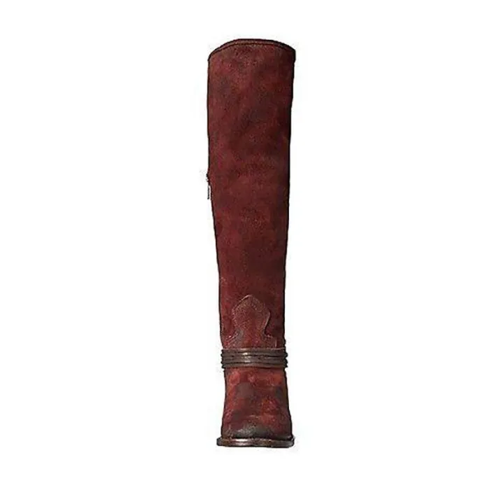 Women Vintage Lace Up Boots European Style Bandage Above Knee Boots