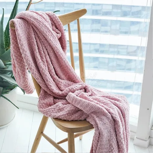 Solid Crochet Knit Blankets