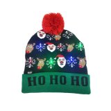Knitted hats decorated with LED lights for adult children Christmas hats