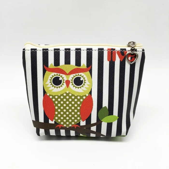 Fashion Cartoon Owl Zero Wallet Key Bag Children's PU Wallet Coin Bag