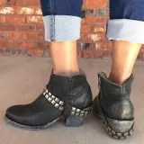 Pu All Season Chunky Heel Boots