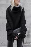 Knitted Autumn And Winter High Neck Loose Sweater