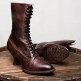 Stiletto Heel Spring/fall Lace-Up Boots