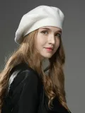 All-match Beaded Wool Blend Casual Soft And Thermal Beret Hat