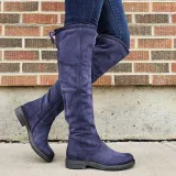 Women's round head zipper boots