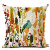 Oil Painting Birds Cushion Cover Decorative Sofa Throw Pillow Case