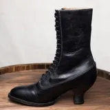 Stiletto Heel Spring/fall Lace-Up Boots