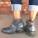 Pu All Season Chunky Heel Boots