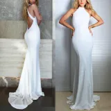 Fashion Bare Back   Sleeveless Evening Dress