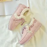 Women Warm Snow Booties Flat Heel Winter Slip On Boots