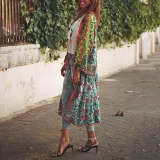 Bohemian Digital Printed Long Cardigan