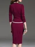 Scoop Neck  Colouring Bodycon Dress   Professional Dress