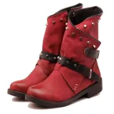 Women  Vintage and Comfortable Boots With Buckle