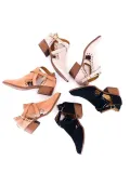 Scalloped Booties Low Heel Hollow-out Buckle Strap Boots