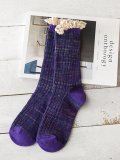 Retro Plain Lace Warm Vintage Casual Pile Socks