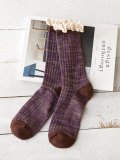 Retro Plain Lace Warm Vintage Casual Pile Socks