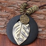 Vintage Leaf Pendant Necklace
