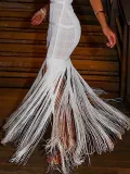 Casual Pure Colour Tassel Sleeveless Bodycon Dresses