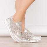 Women's Simple Solid Color Rhinestone Velcro Casual Shoes