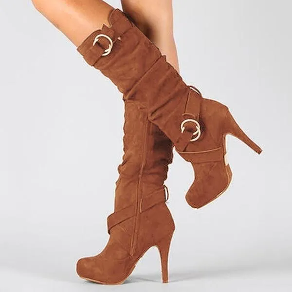 Women High Heel Booties  Casual Comfort Plus Size Shoes