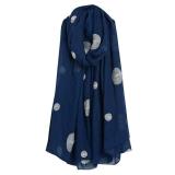 Women's Cotton and Linen Blend Pashmina Scarf Shawl Wrap with Dots Printed