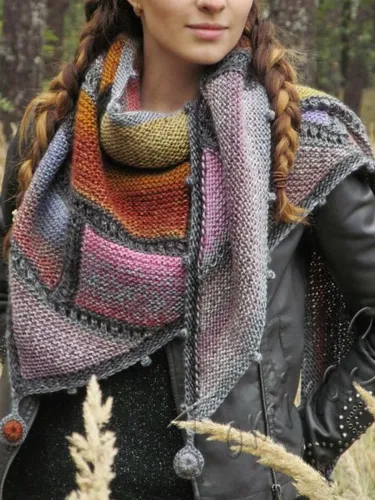 Color-Block Casual Scarves & Shawls