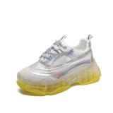 Thick-Soled Crystal Jelly Women Colouring Sneakers