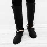 Vintage Adjustable Buckle Boots Plus Size Back Zipper Boots
